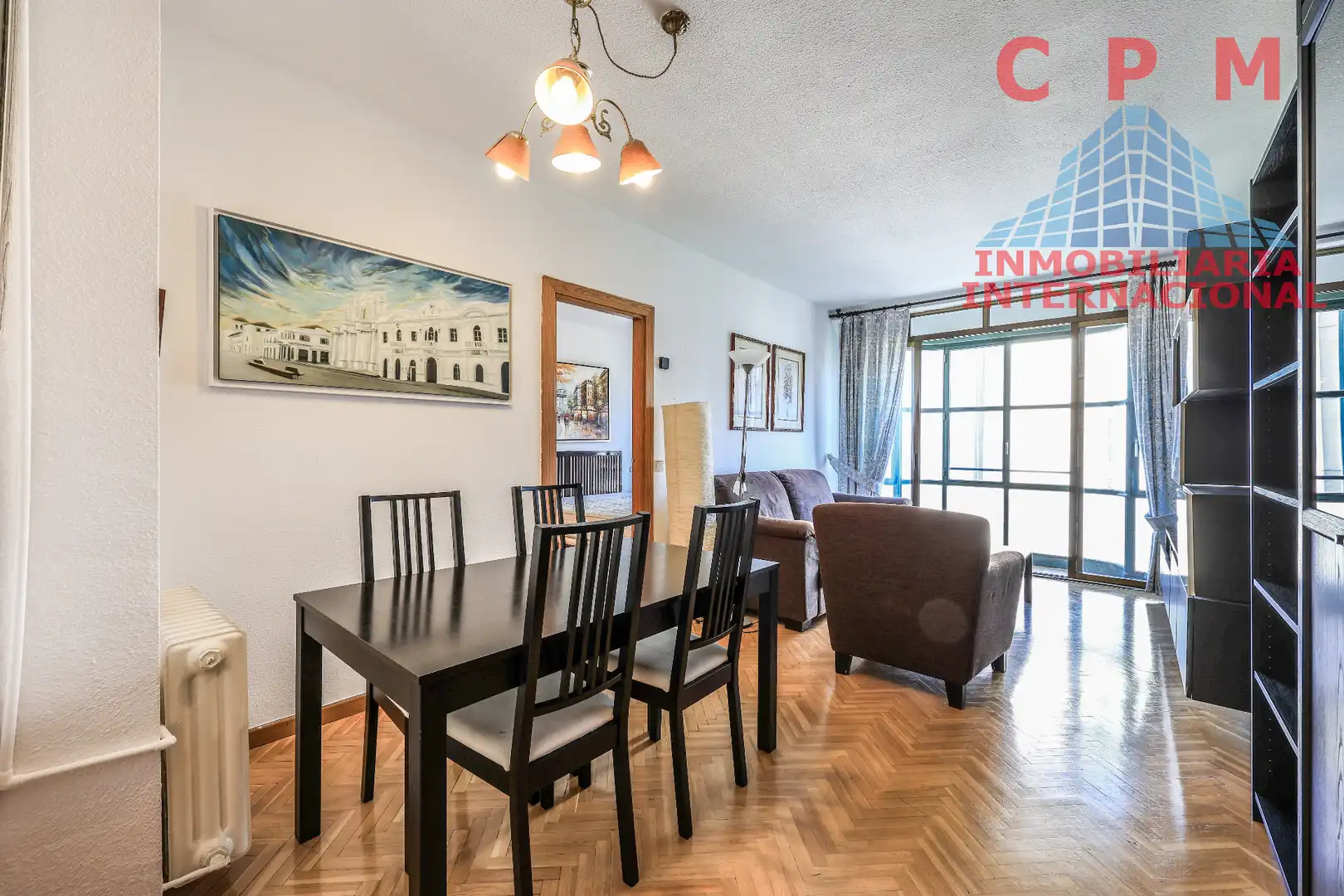 Living room of Flat for rent in Madrid  with Air Conditioner, Heating and Parquet flooring