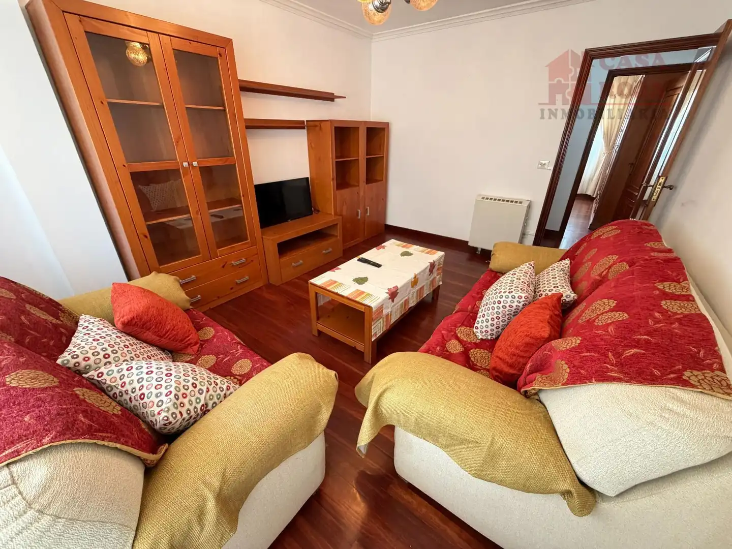 Living room of Flat for sale in Cangas   with Heating, Parquet flooring and Washing machine