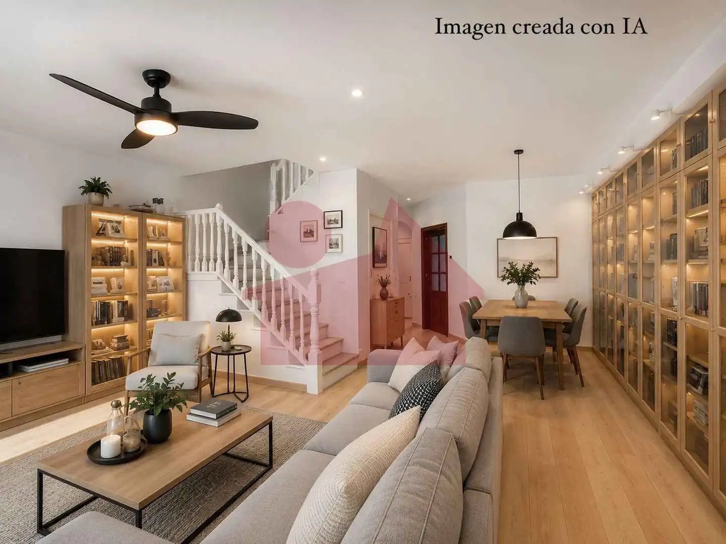 Sala d'estar de Casa adosada en venda en Mollet del Vallès amb Aire condicionat, Calefacció i Jardí privat