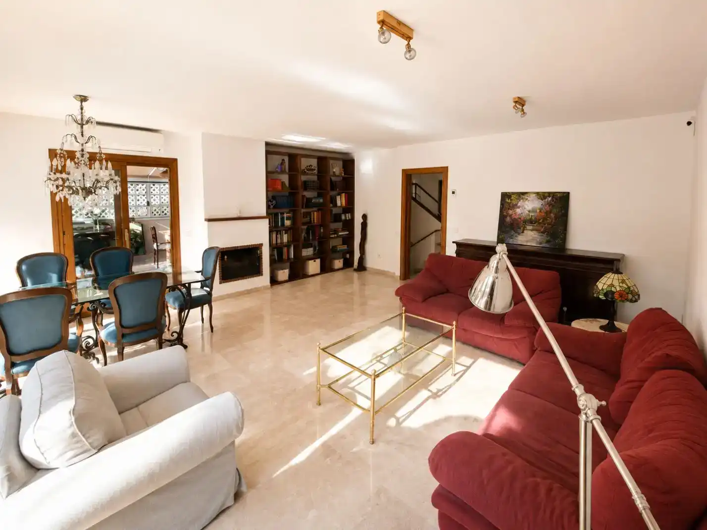 Sala de estar de Casa adosada en venta en  Palma de Mallorca con Aire acondicionado, Terraza y Piscina