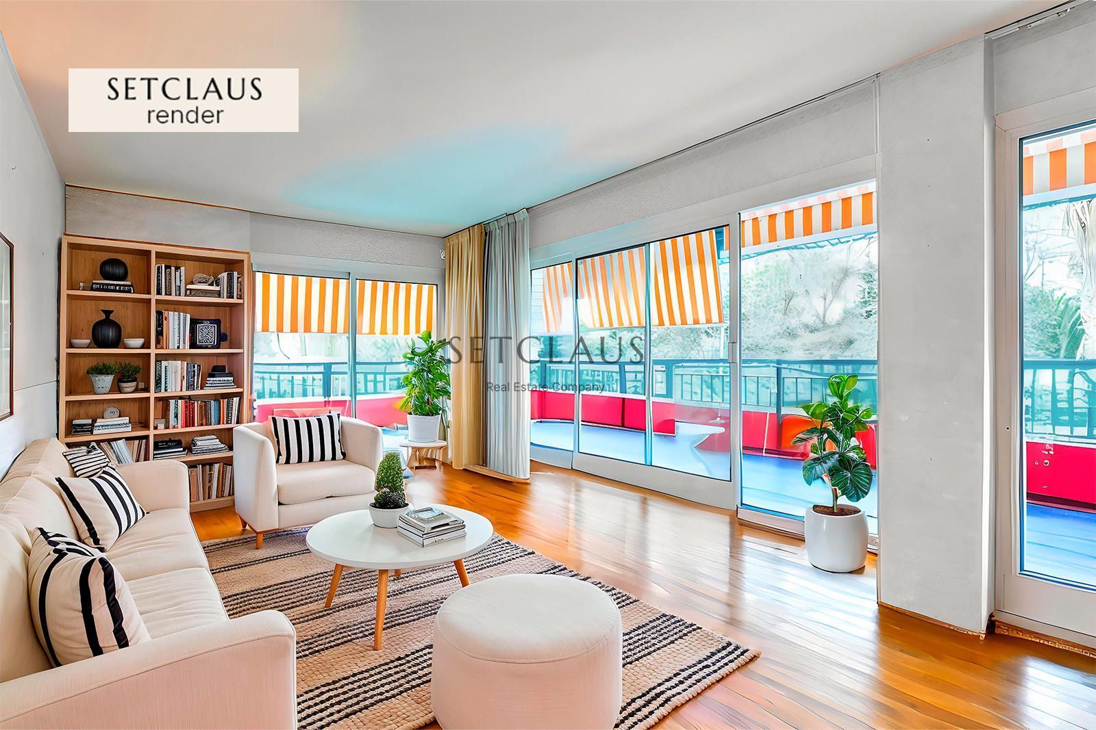Living room of Flat for sale in El Masnou  with Heating, Parquet flooring and Terrace