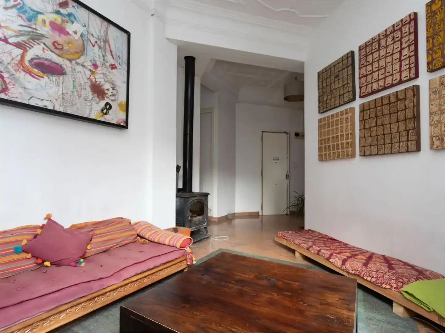 Sala de estar de Ático para compartir en Valencia con Amueblado y Balcón
