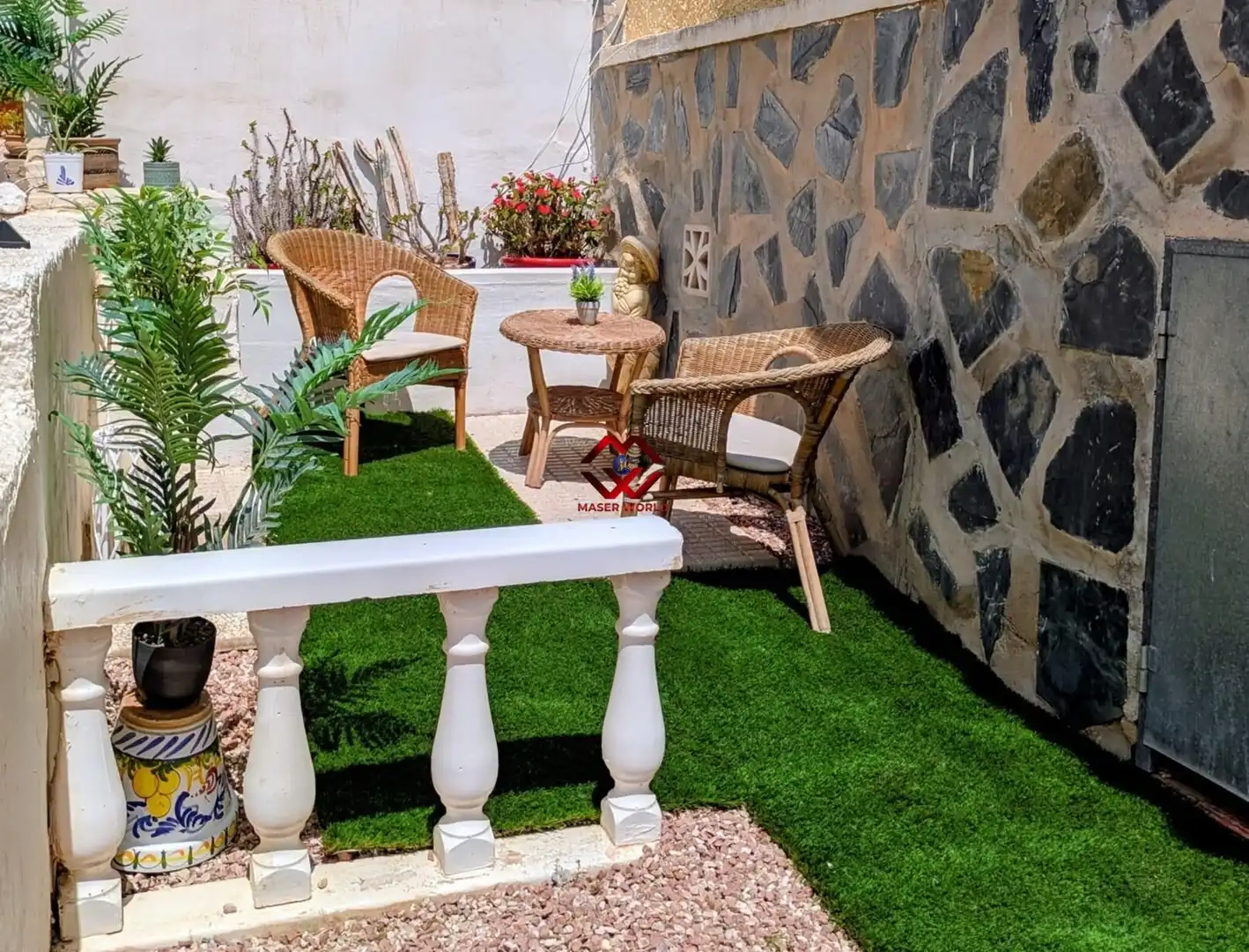 Terrassa de Casa adosada en venda en Mazarrón amb Aire condicionat, Calefacció i Jardí privat