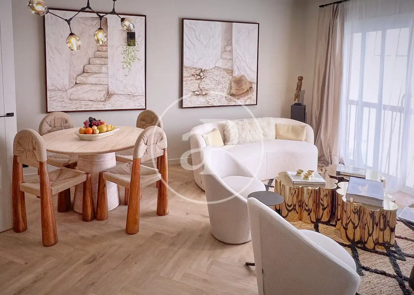 Wohnzimmer von Wohnung zum Verkauf in  Barcelona Capital mit Klimaanlage, Heizung und Möbliert
