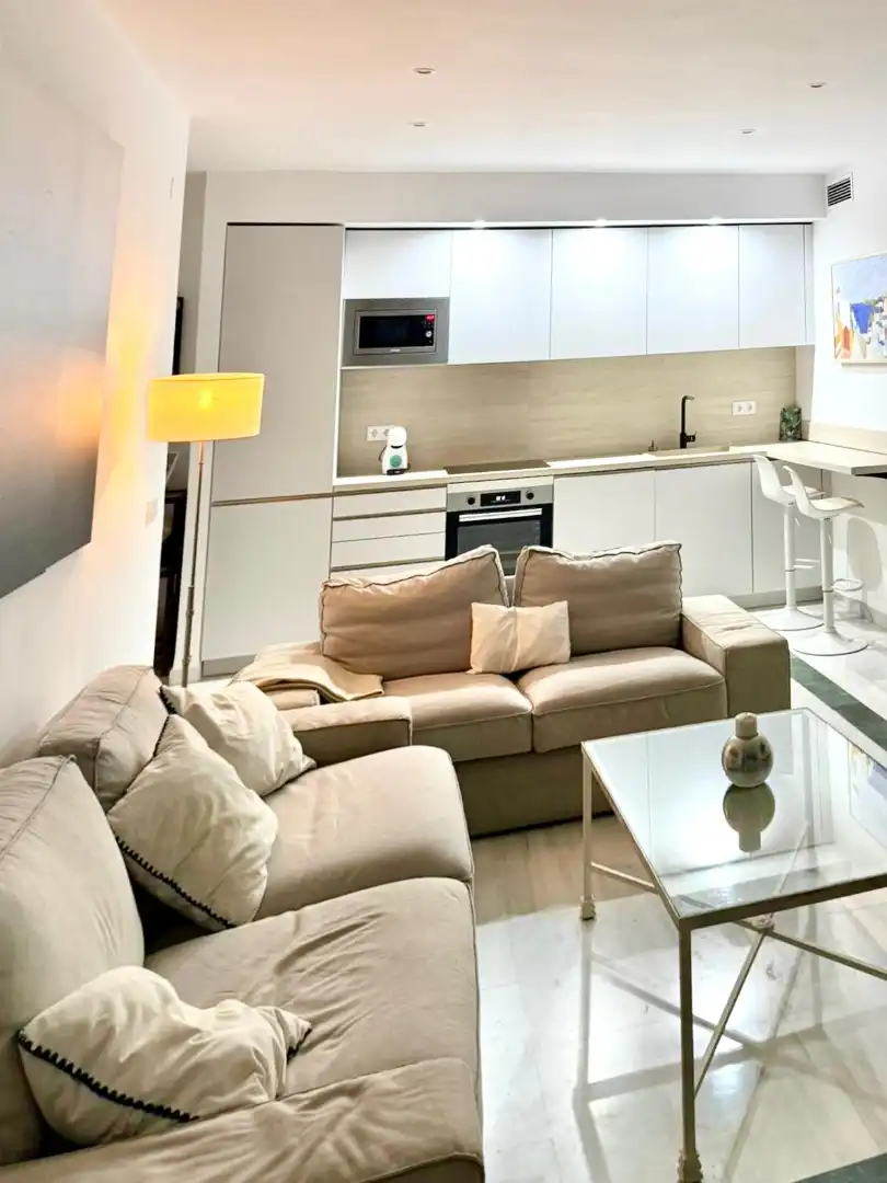 Sala d'estar de Pis en venda en Marbella amb Aire condicionat, Calefacció i Moblat