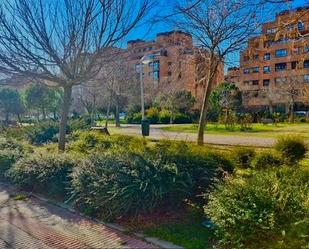 Exterior view of Planta baja for sale in  Madrid Capital  with Heating, Private garden and Terrace