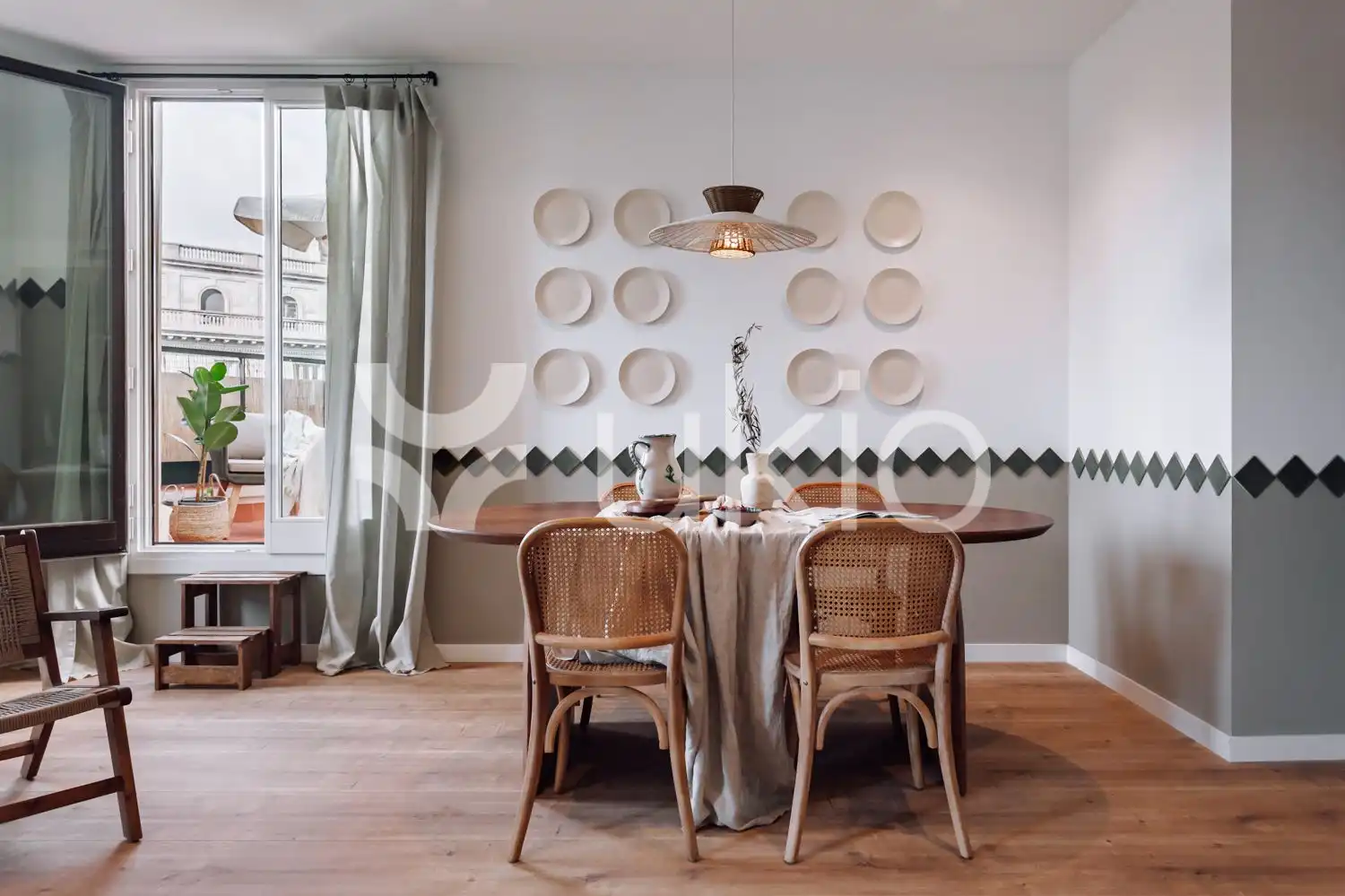 Esszimmer von Wohnungen zur Miete in Barcelona mit Klimaanlage, Heizung und Terrasse