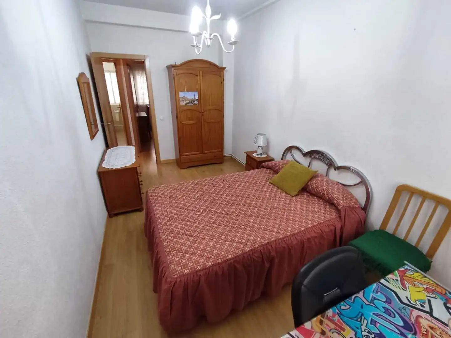 Schlafzimmer von Wohnung zur Miete in Salamanca mit Heizung, Möbliert und Waschmaschine