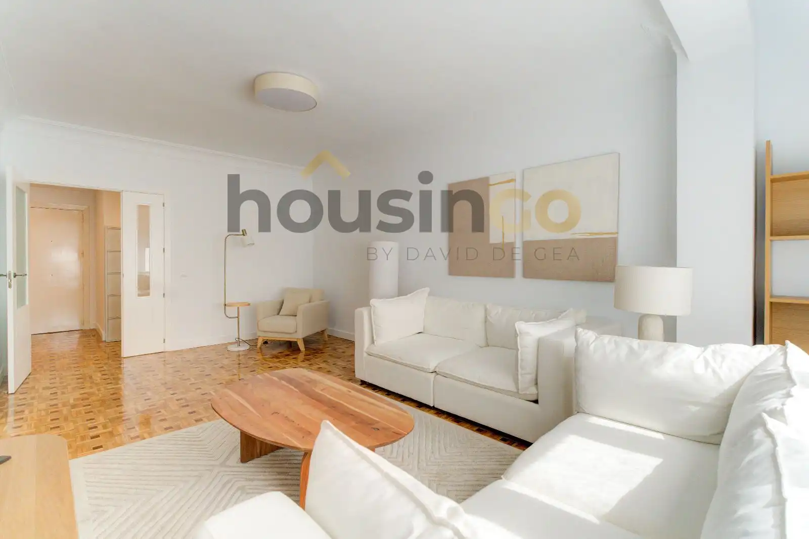 Living room of Flat for rent in Madrid  with Air Conditioner, Parquet flooring and Terrace