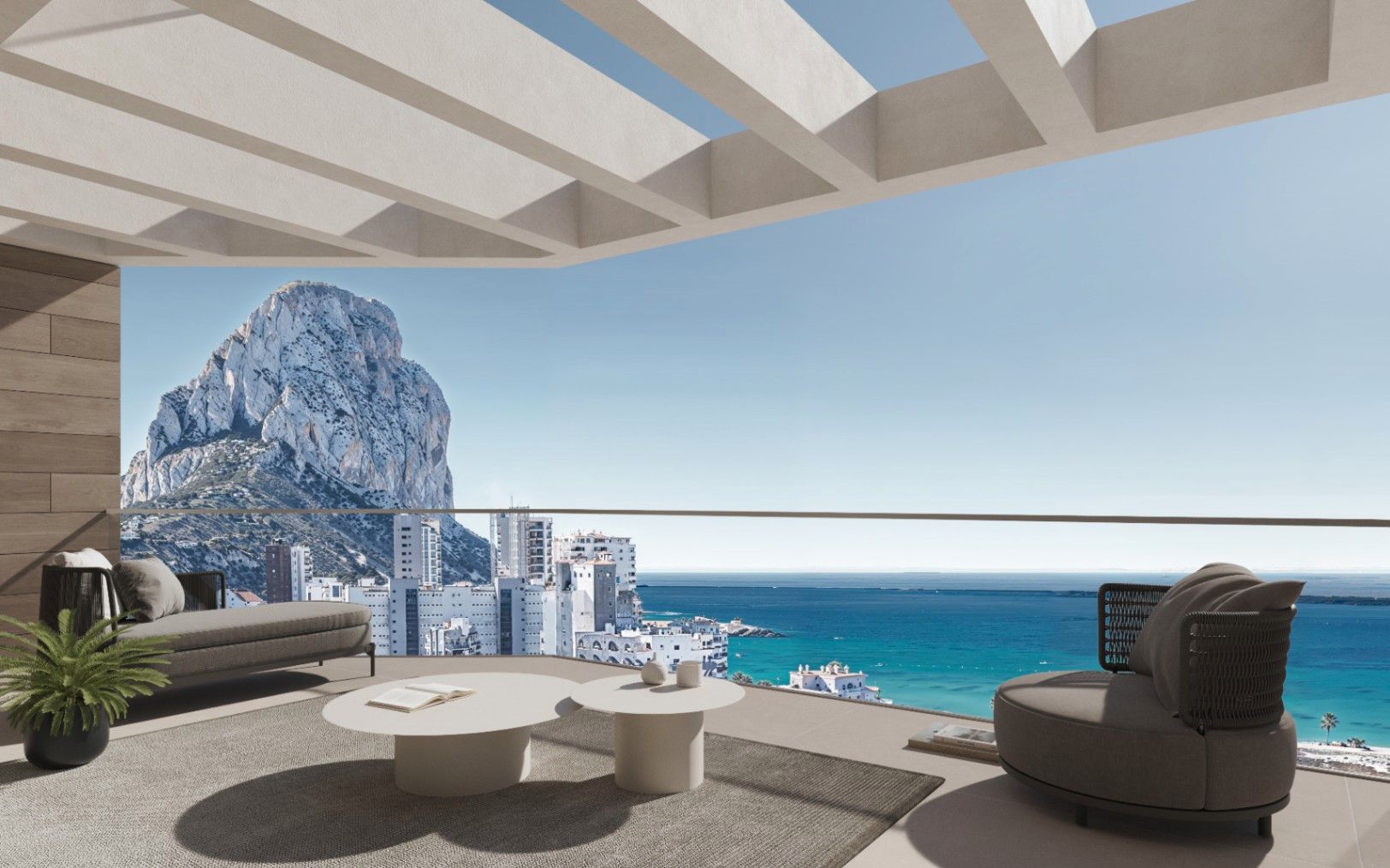 Terrace of Flat for sale in Calpe / Calp  with Air Conditioner, Heating and Private garden
