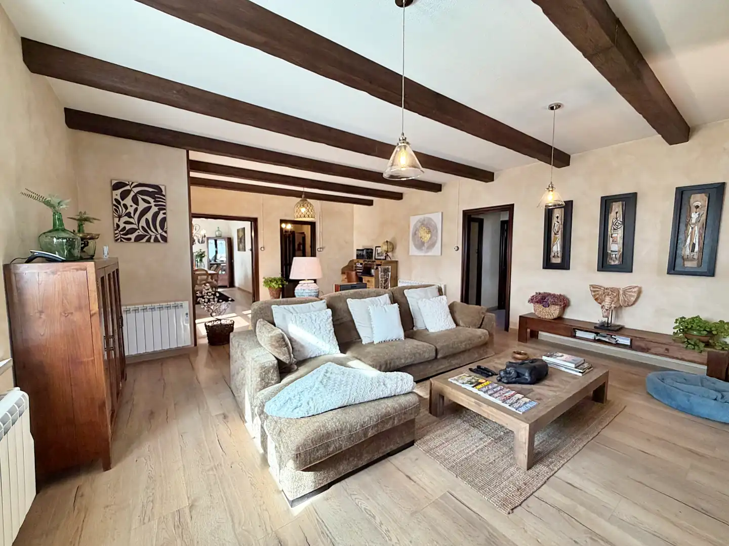 Sala de estar de Finca rústica en venta en Moià con Calefacción, Jardín privado y Parquet