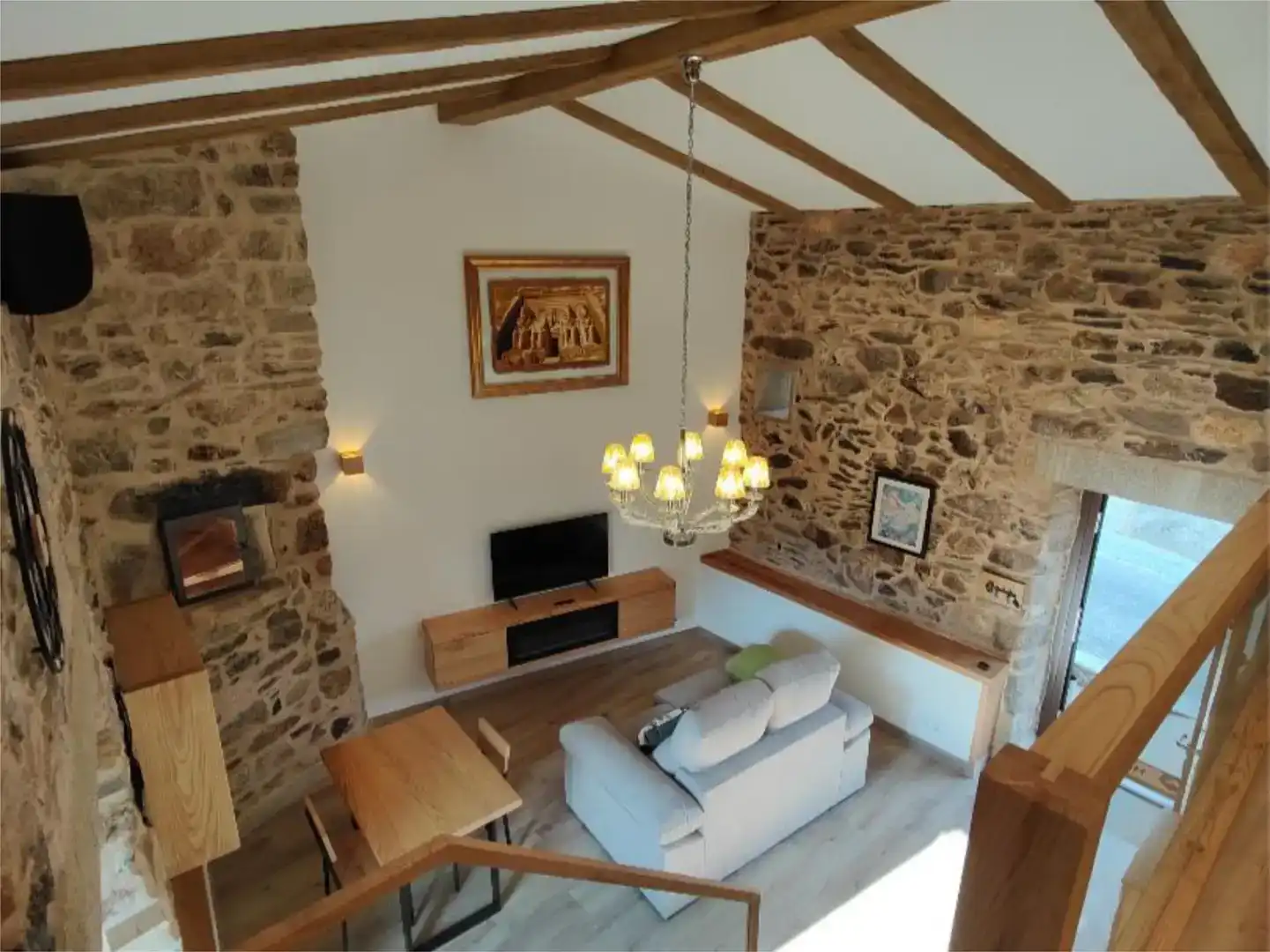 Sala d'estar de Casa adosada de lloguer en Vedra amb Aire condicionat i Moblat