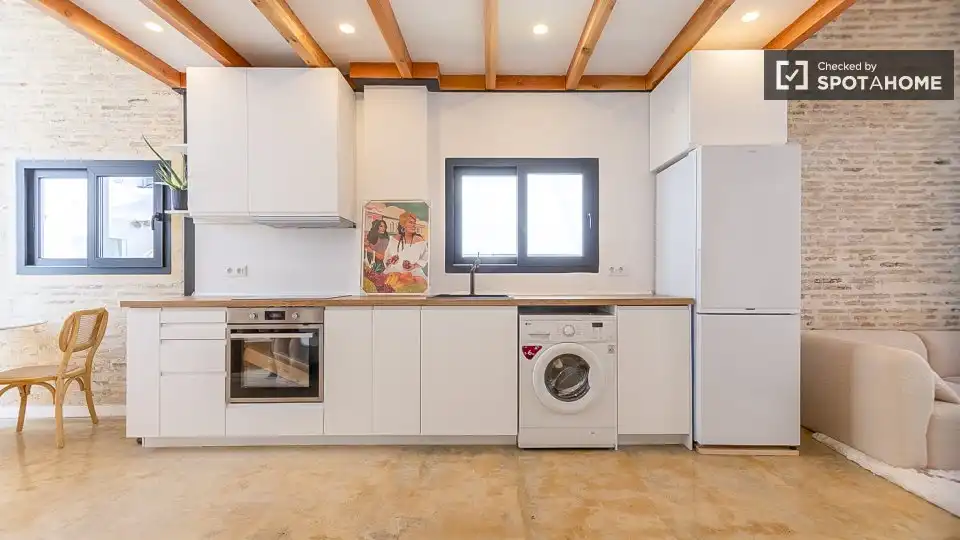 Küche von Wohnungen zur untervermieten in Valencia mit Klimaanlage, Heizung und Terrasse