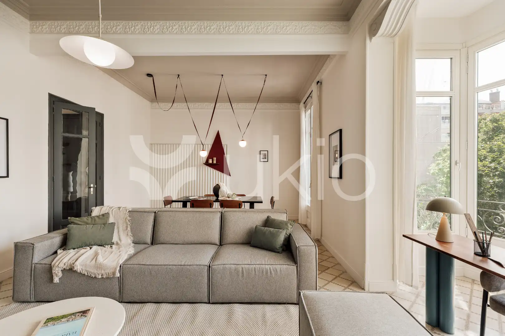 Sala de estar de Apartamento de alquiler en Barcelona con Aire acondicionado, Calefacción y Amueblado