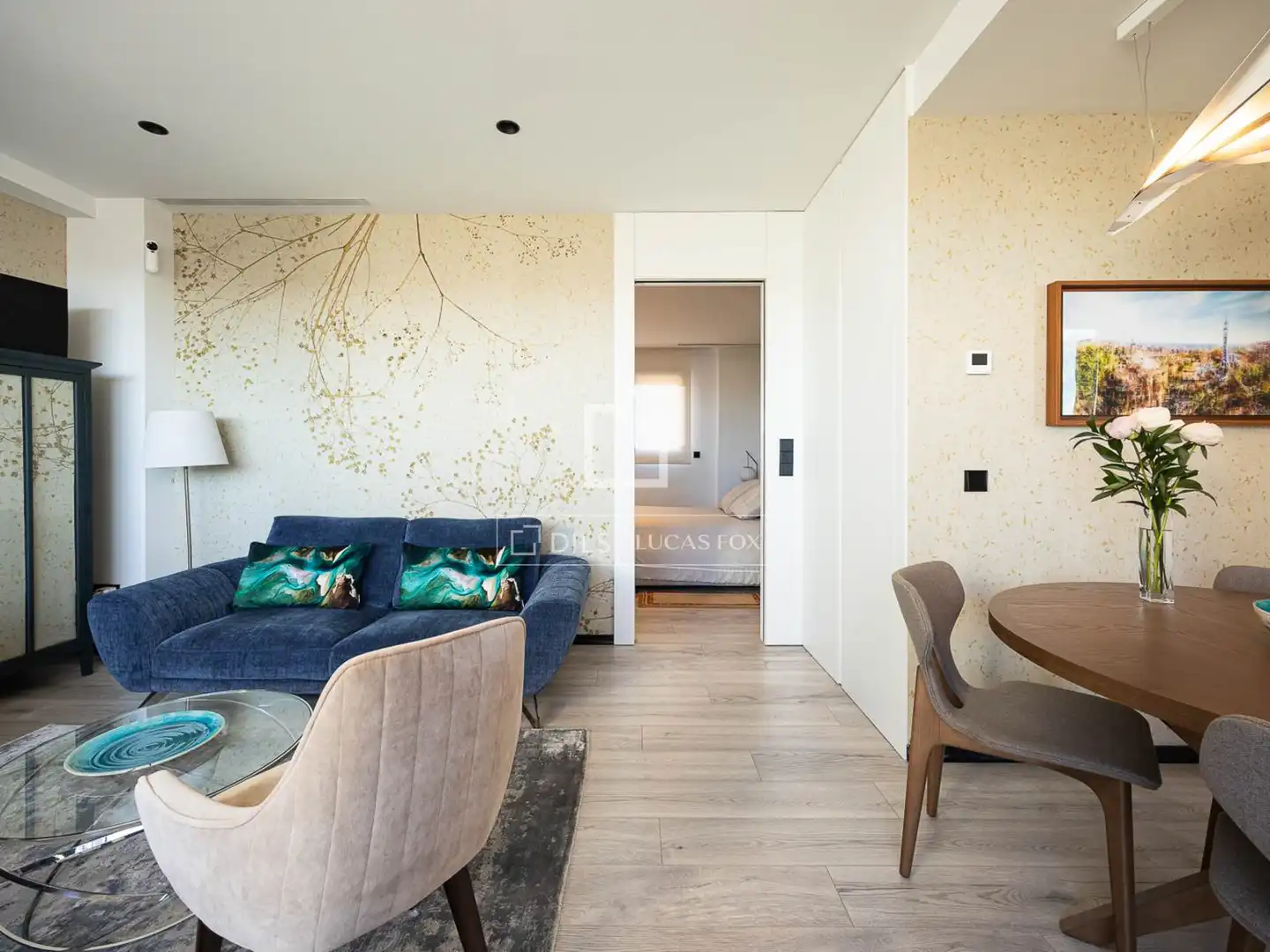Wohnzimmer von Dachboden zum Verkauf in Barcelona mit Klimaanlage, Heizung und Terrasse