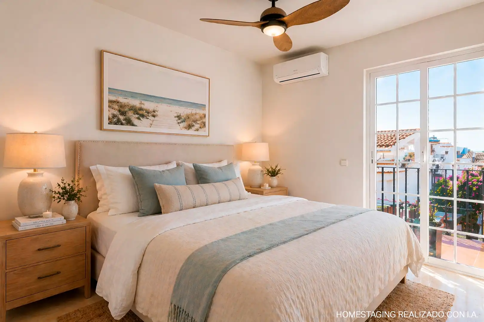 Schlafzimmer von Einfamilien-Reihenhaus zum Verkauf in Marbella mit Klimaanlage, Heizung und Terrasse