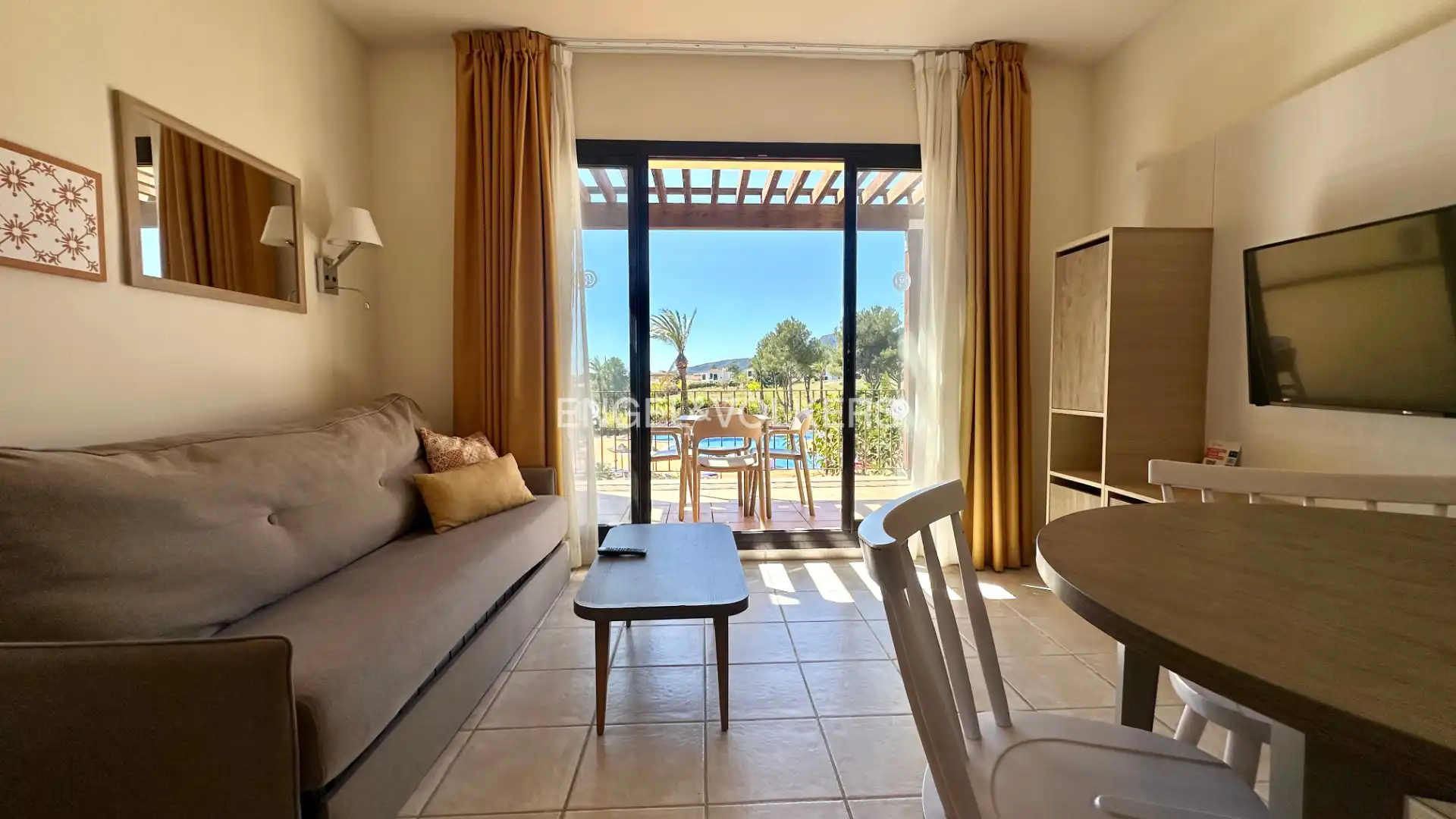 Wohnzimmer von Wohnung zum Verkauf in Mont-roig del Camp mit Klimaanlage, Heizung und Terrasse
