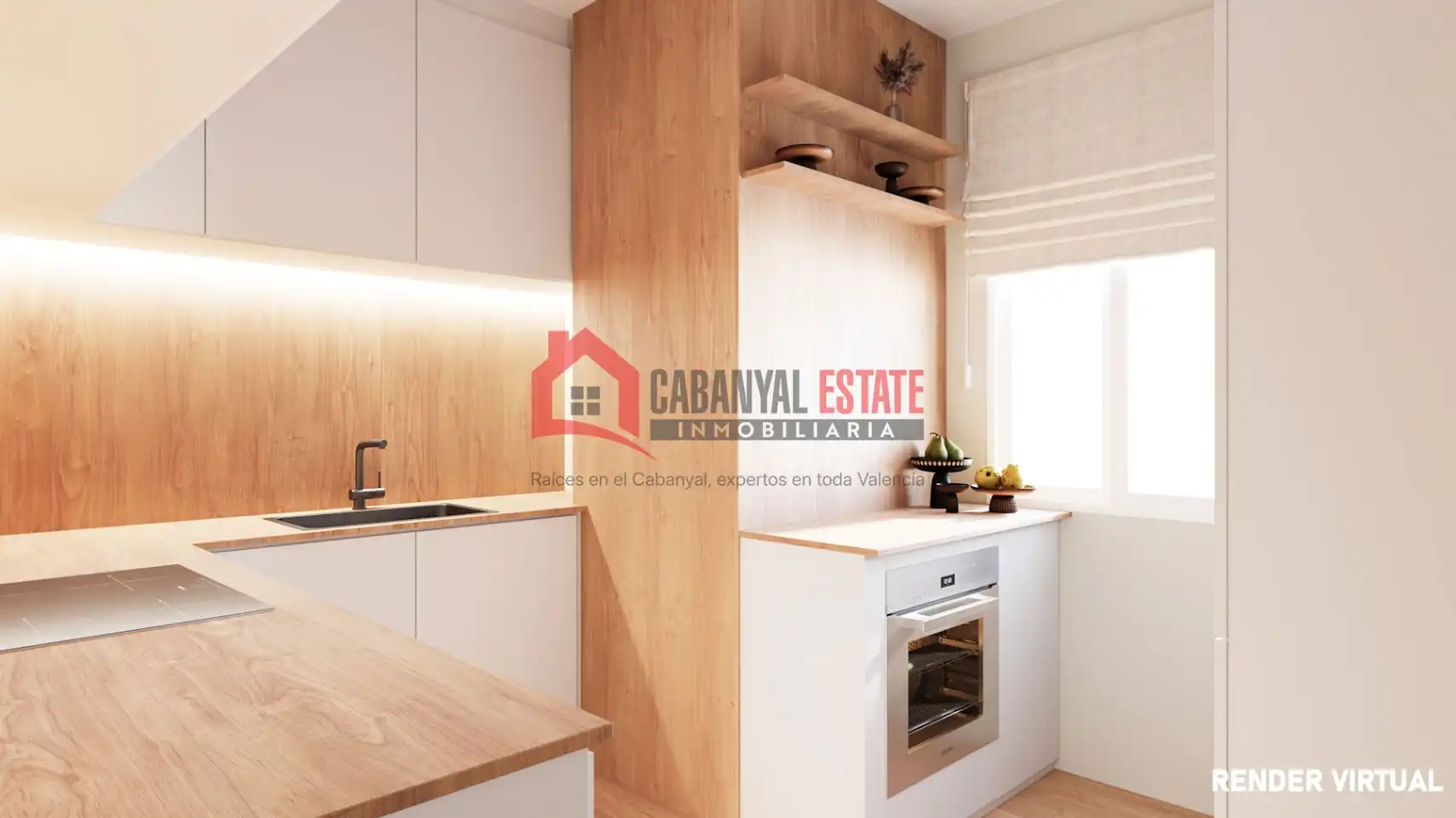 Cuina de Apartament en venda en Valencia amb Aire condicionat, Terrassa i Moblat