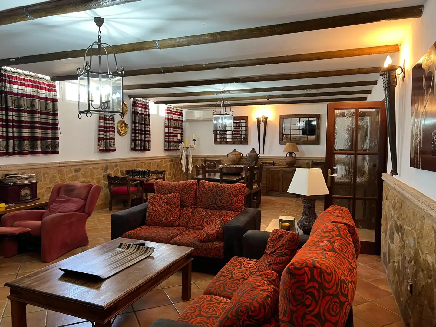 Sala d'estar de Finca rústica en venda en Sax amb Aire condicionat, Jardí privat i Terrassa