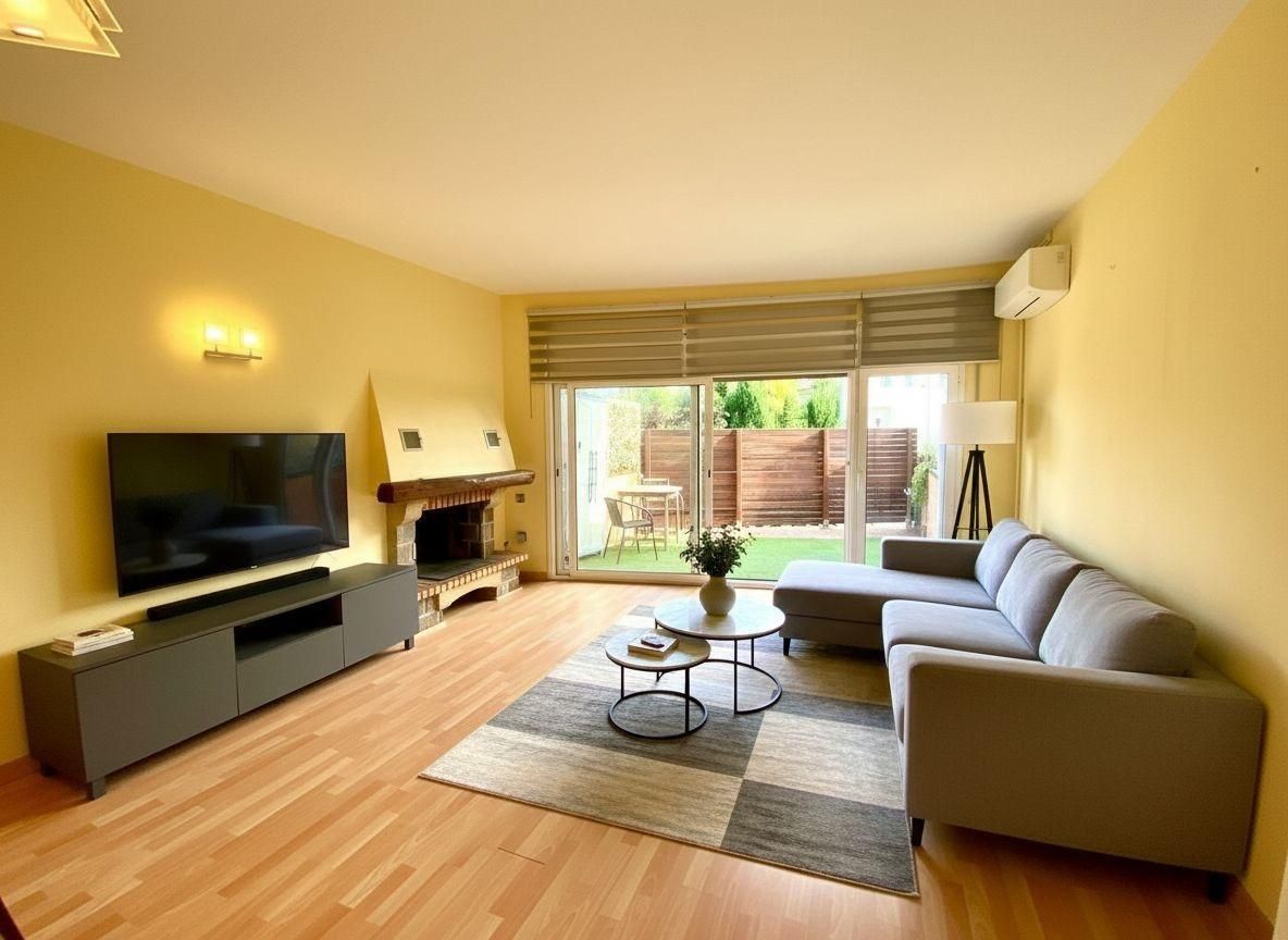 Sala d'estar de Casa adosada en venda en Alella amb Aire condicionat, Calefacció i Jardí privat