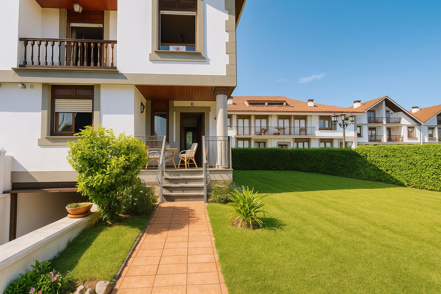Vista exterior de Casa adosada en venda en Rasines amb Calefacció, Jardí privat i Terrassa