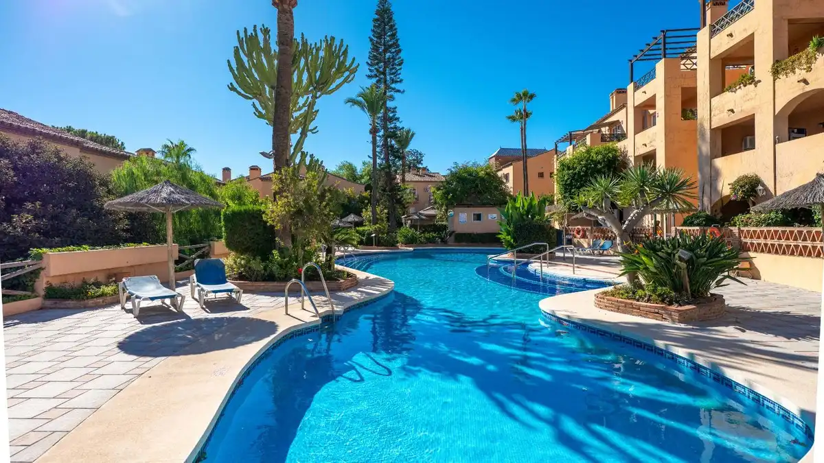 Piscina de Apartamento en venta en Mijas con Aire acondicionado, Terraza y Amueblado