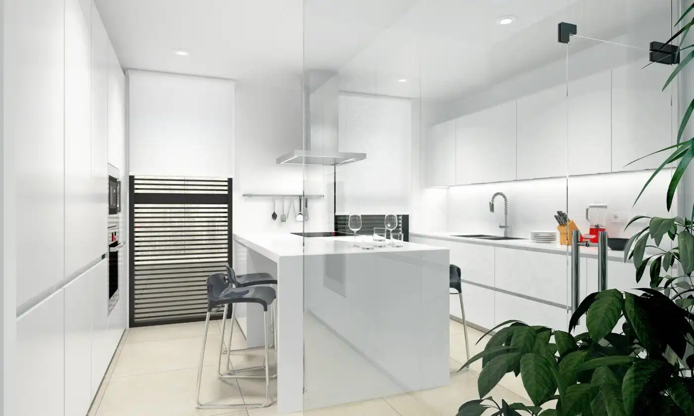 Küche von Einfamilien-Reihenhaus zum Verkauf in El Campello mit Privatgarten, Terrasse und Abstellraum