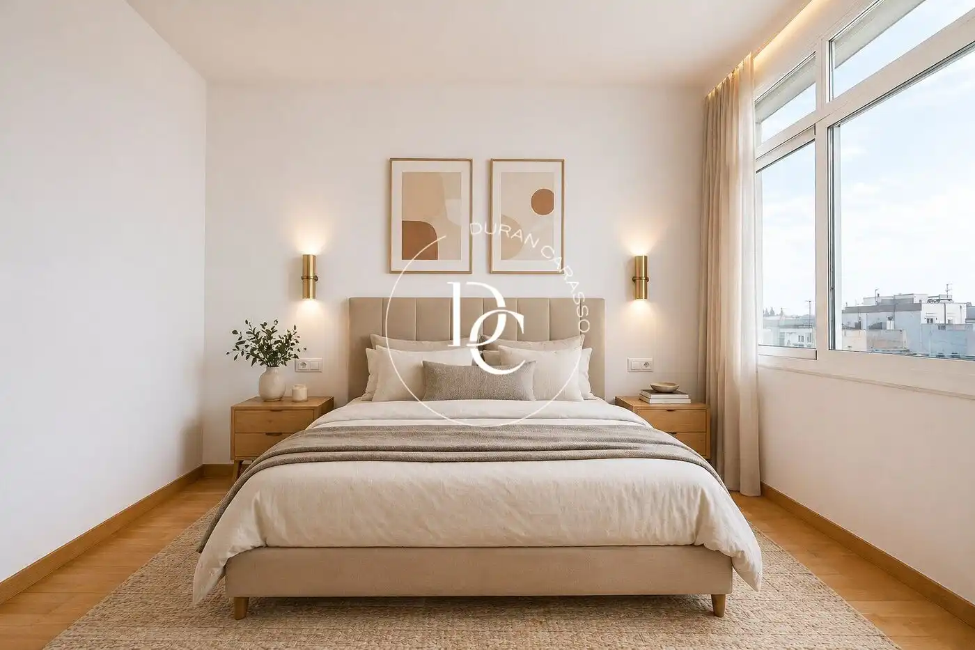 Schlafzimmer von Dachboden zum Verkauf in Barcelona mit Klimaanlage, Heizung und Terrasse