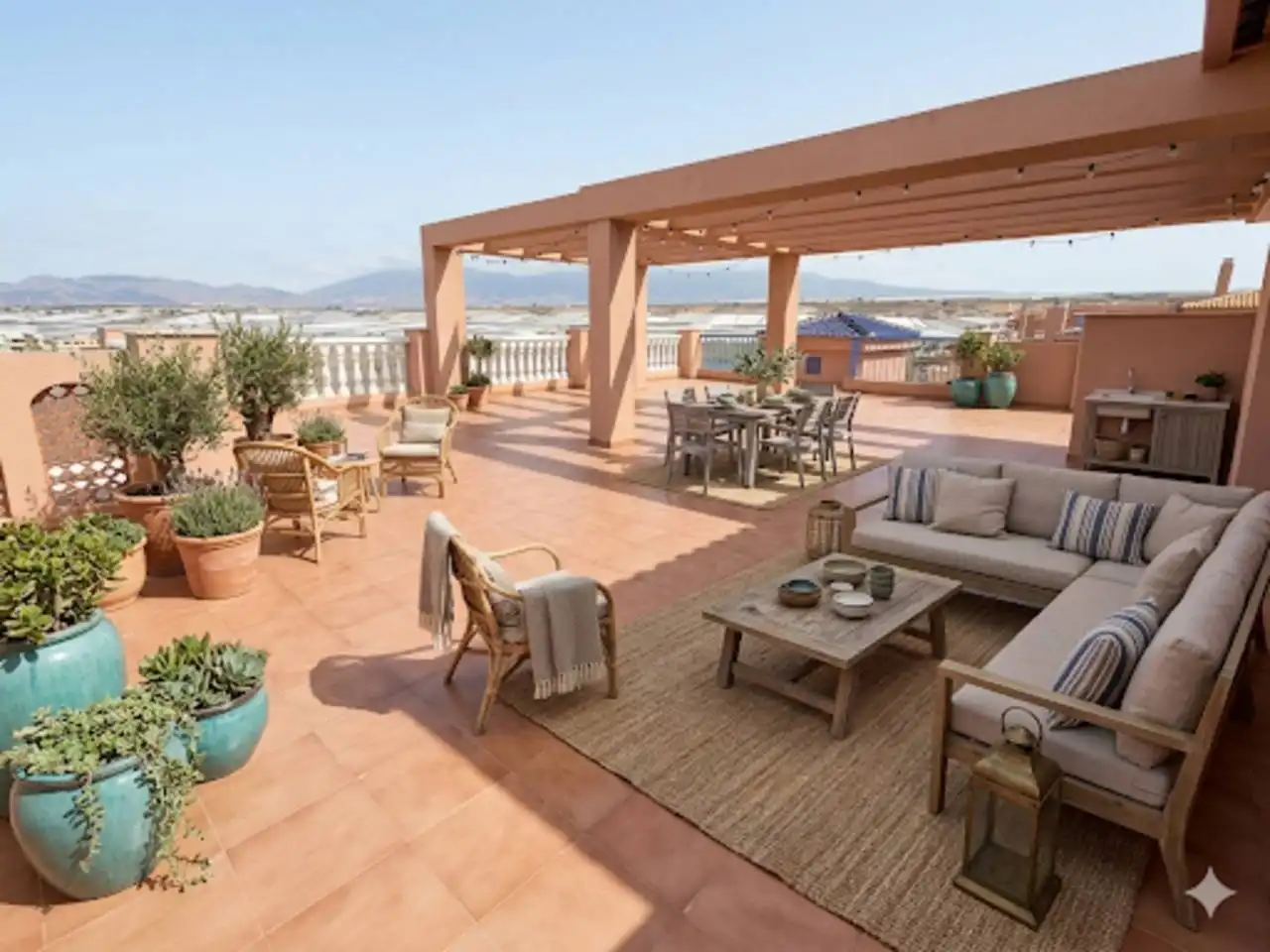 Terrasse von Dachboden zum Verkauf in El Ejido mit Klimaanlage, Heizung und Terrasse
