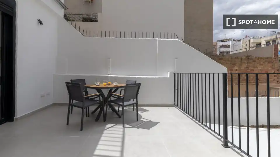 Terrace of Flat for rent in Valencia  with Air Conditioner, Heating and Furnished