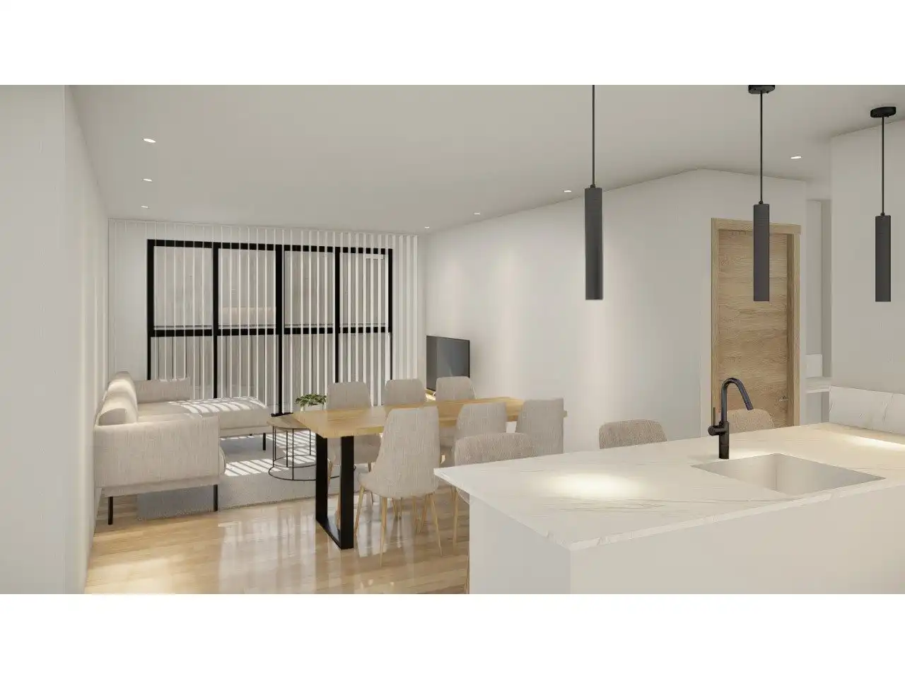 Wohnzimmer von Wohnung zum Verkauf in Sueca mit Klimaanlage und Heizung
