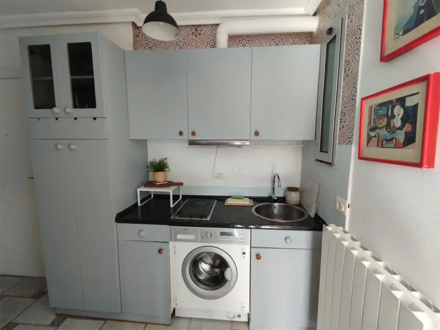 Cocina de Apartamento de alquiler en Laredo con Amueblado, Lavadora y Microondas