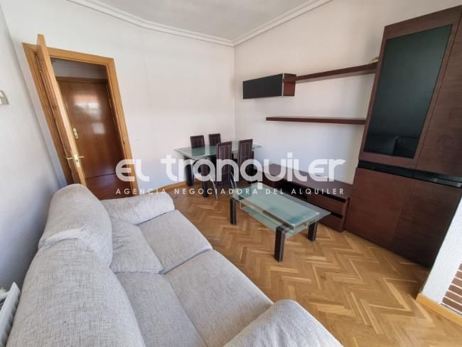 Sala d'estar de Pis de lloguer en  Madrid Capital amb Moblat i Rentadora