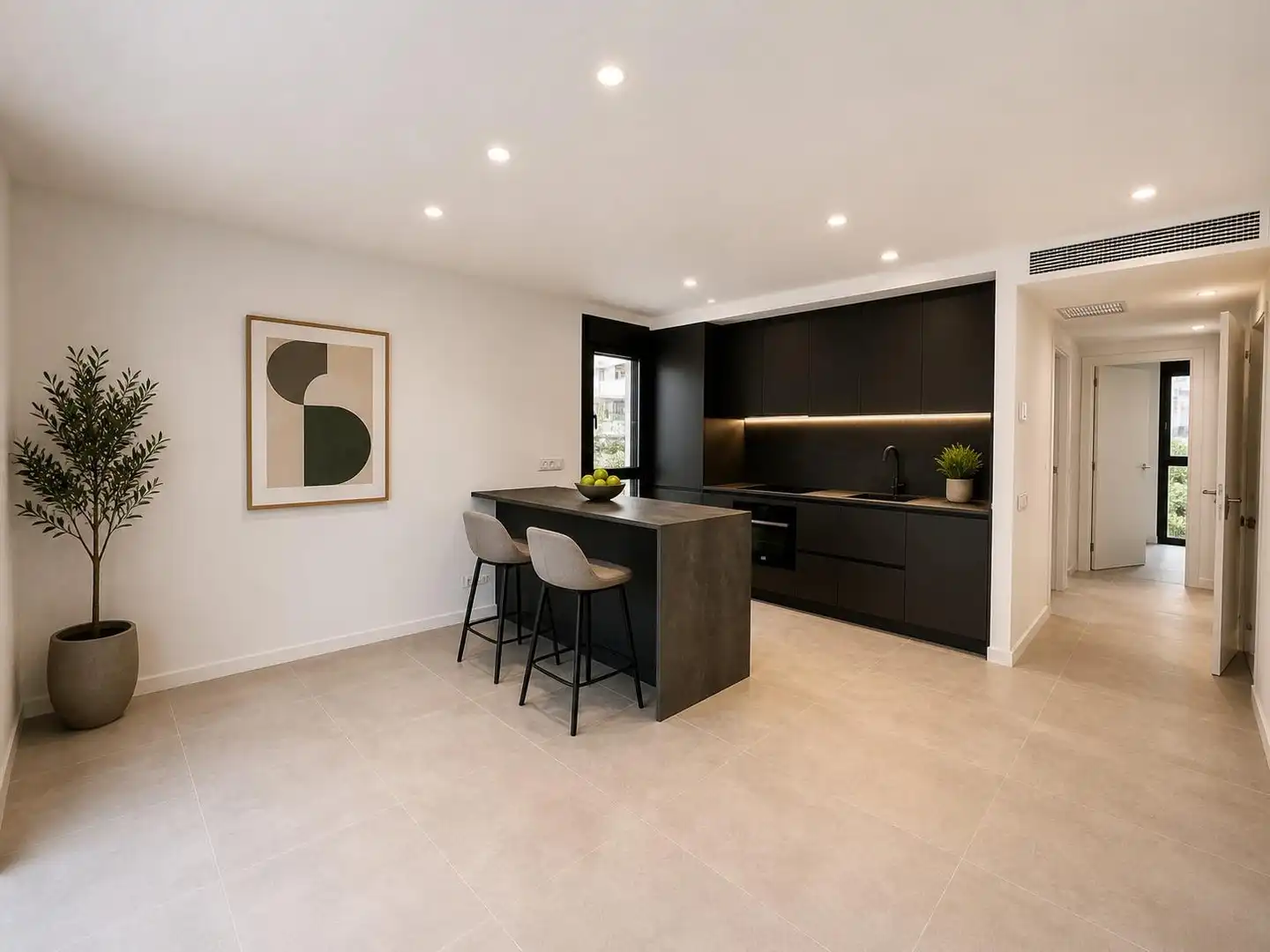 Cocina de Piso de alquiler en Barcelona con Aire acondicionado, Parquet y Balcón