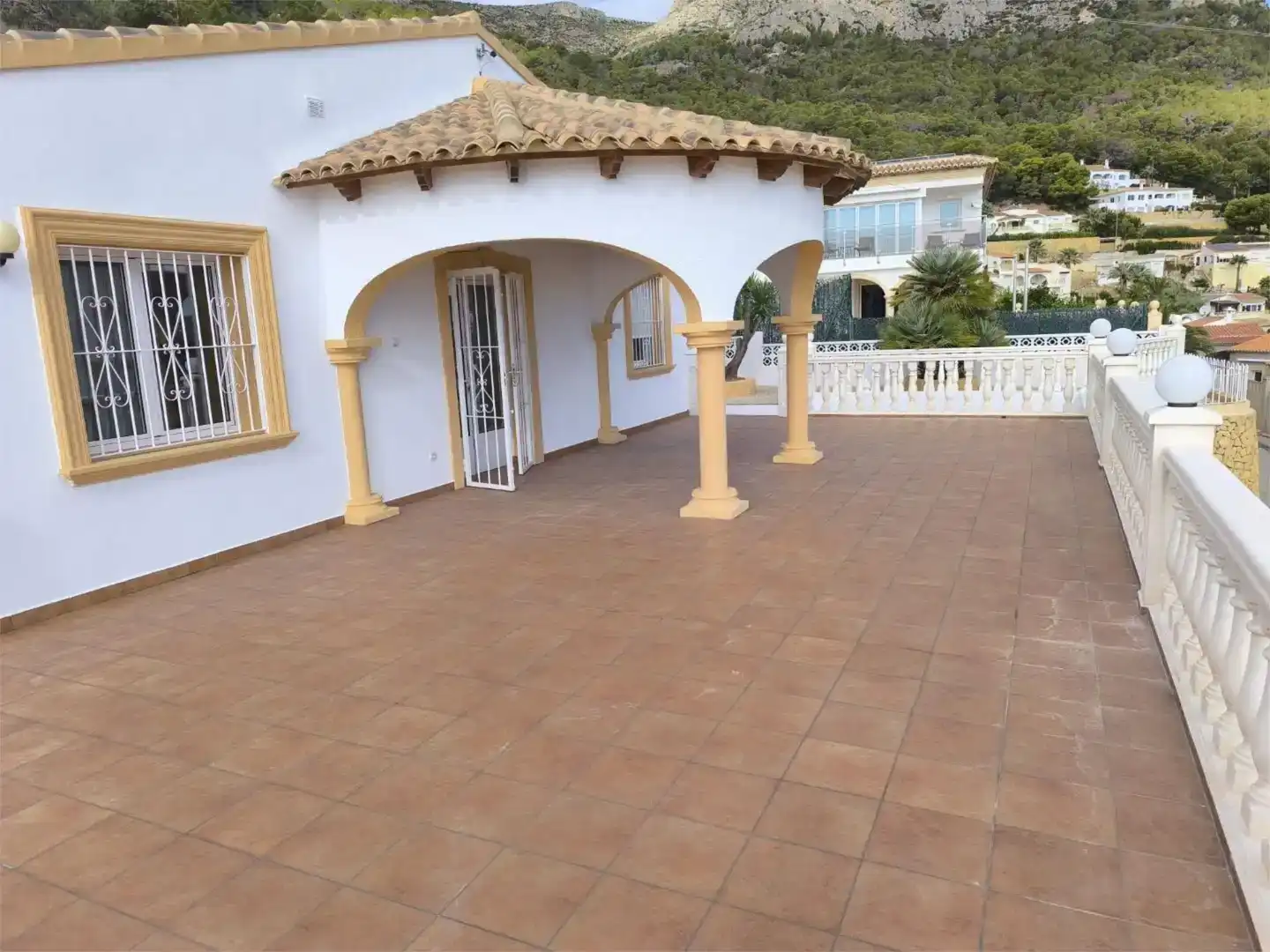 Terrace of Flat for sale in Calpe / Calp  with Air Conditioner, Private garden and Swimming Pool