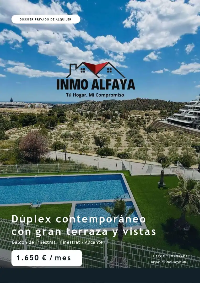 Duplex avec piscine à louer à Balcón de Finestrat - Terra Marina