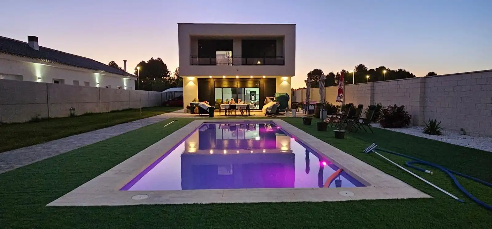 Swimming pool of Houses for sale in  Albacete Capital  with Terrace, Storage room and Swimming Pool