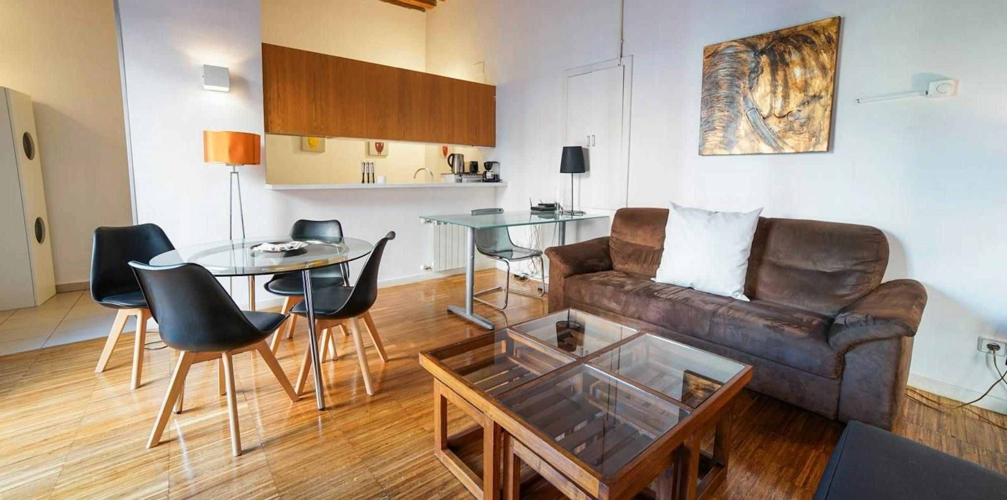 Sala d'estar de Pis de lloguer en  Madrid Capital amb Aire condicionat, Calefacció i Moblat