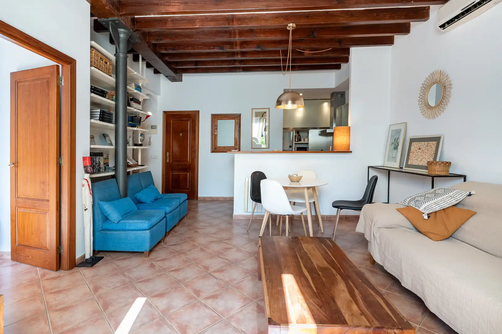 Wohnzimmer von Dachboden zum Verkauf in  Palma de Mallorca mit Klimaanlage, Möbliert und Balkon
