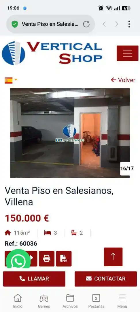 Aparcament de Pis en venda en Villena amb Balcó
