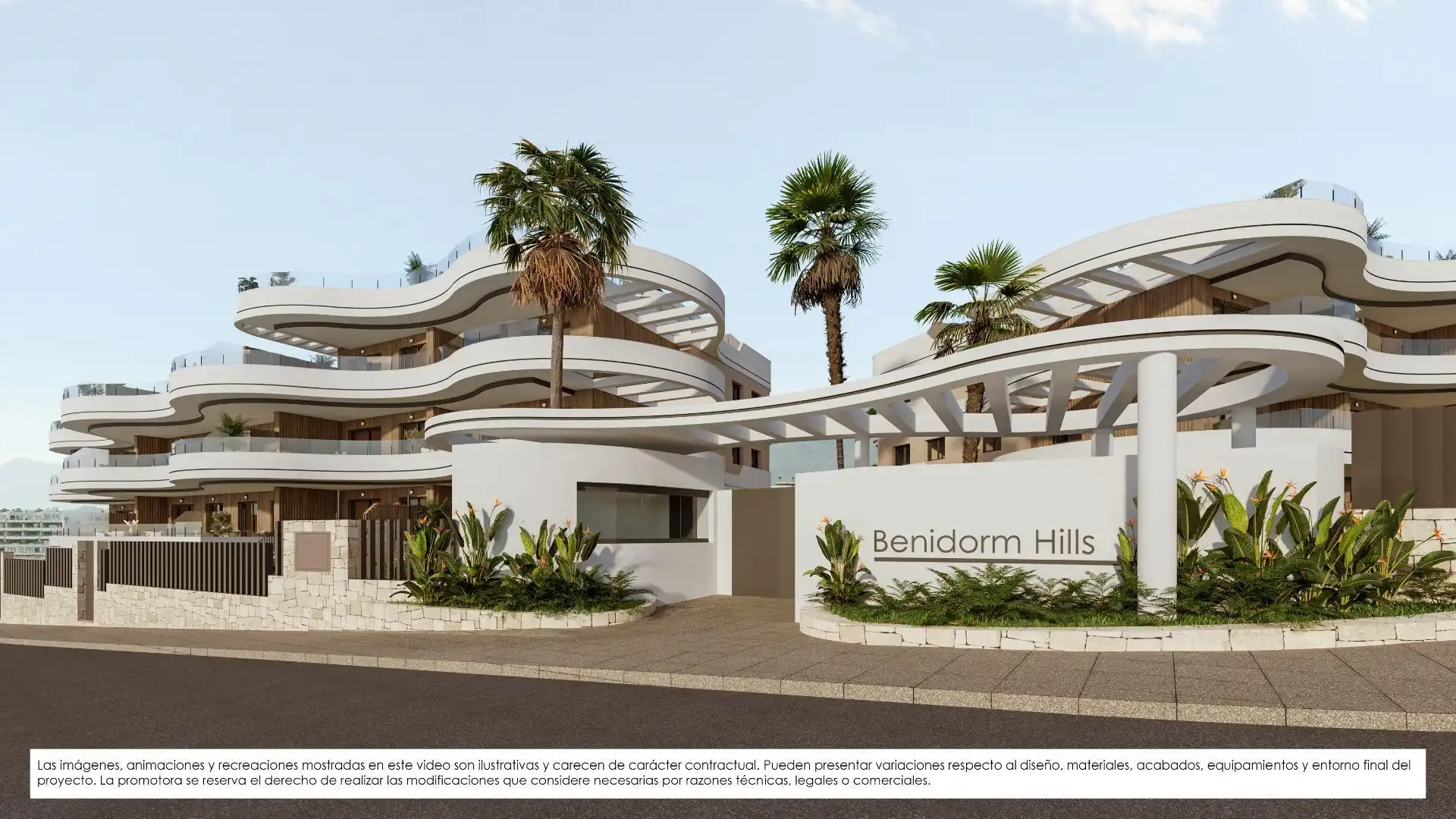 Außenansicht von Wohnungen zum Verkauf in Benidorm mit Klimaanlage, Heizung und Privatgarten