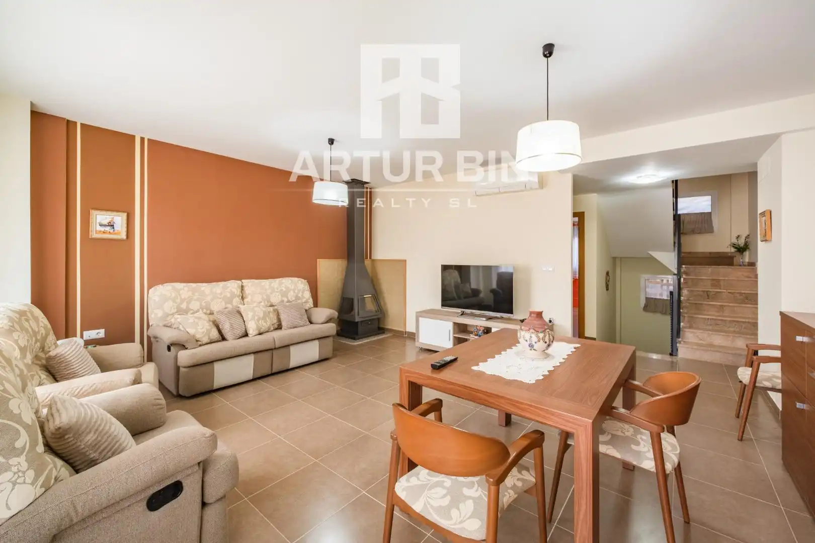 Sala de estar de Casa adosada en venta en Alzira con Aire acondicionado, Calefacción y Terraza