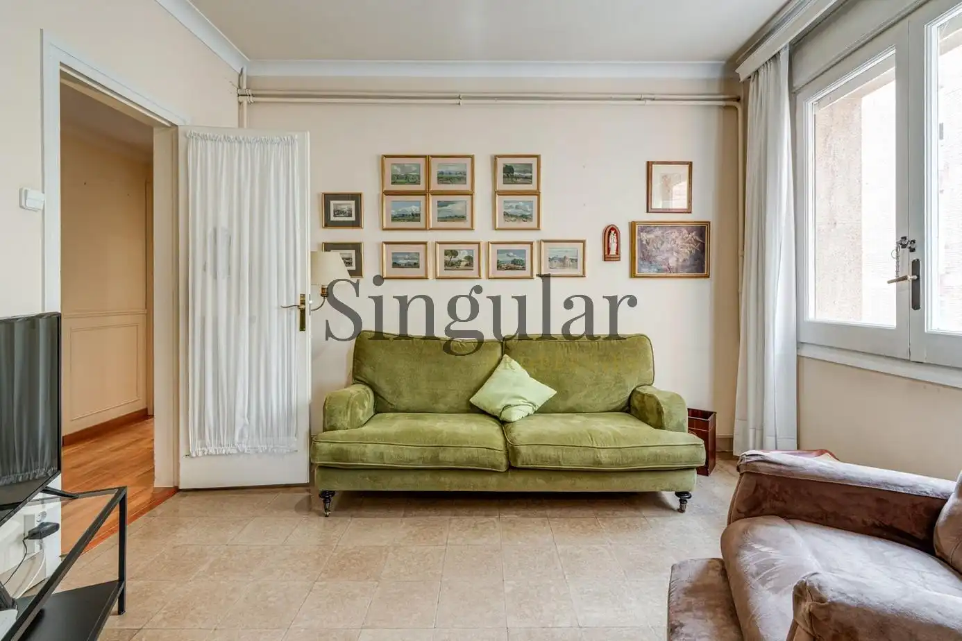 Sala d'estar de Pis en venda en Sarrià - Sant Gervasi