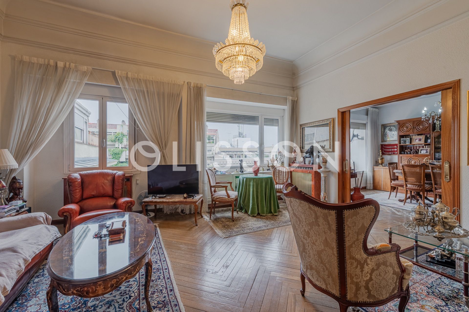 Sala de estar de Piso en venta en  Madrid Capital con Calefacción y Terraza