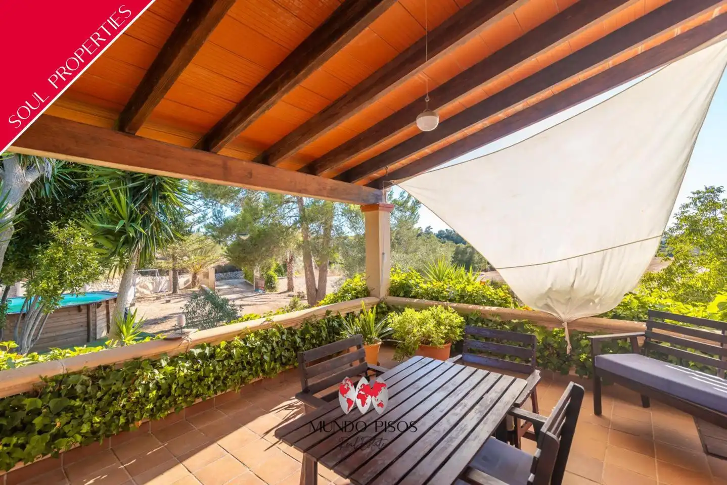 Terrasse von Country house zum Verkauf in Montuïri mit Privatgarten, Terrasse und Schwimmbad