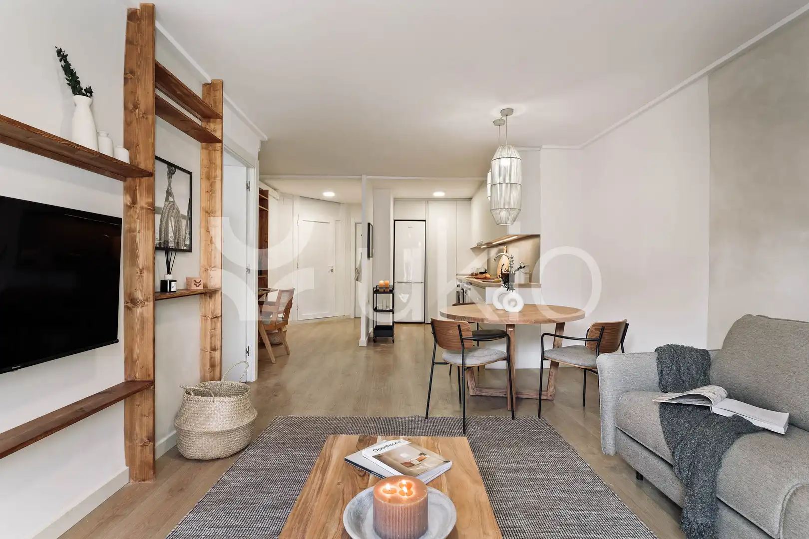 Sala de estar de Apartamento de alquiler en Barcelona con Aire acondicionado, Calefacción y Amueblado