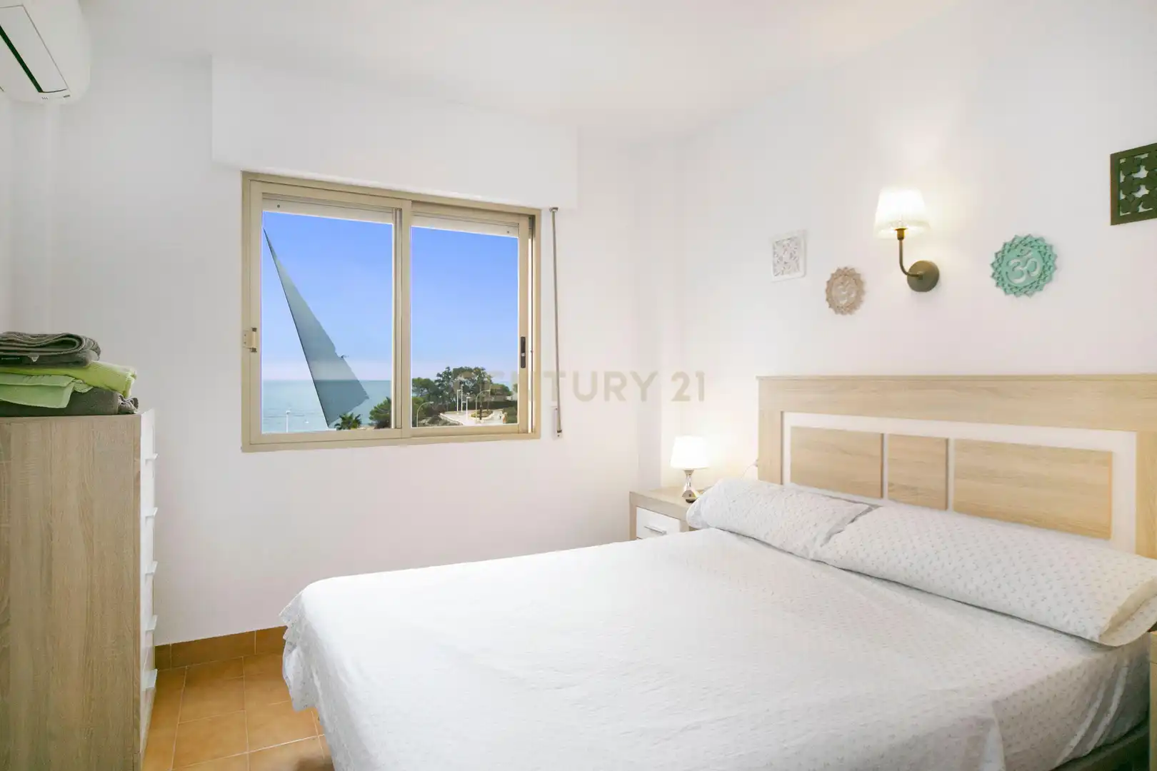 Dormitori de Apartament de lloguer en Calpe / Calp amb Aire condicionat, Rentadora i Microones