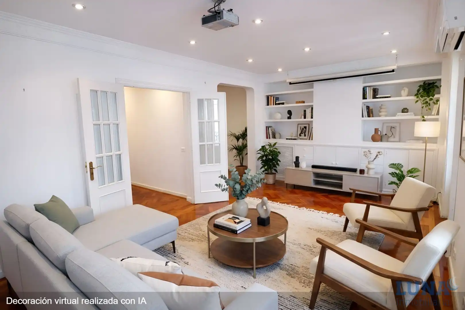 Wohnzimmer von Wohnung zum Verkauf in Madrid mit Klimaanlage, Heizung und Parkett