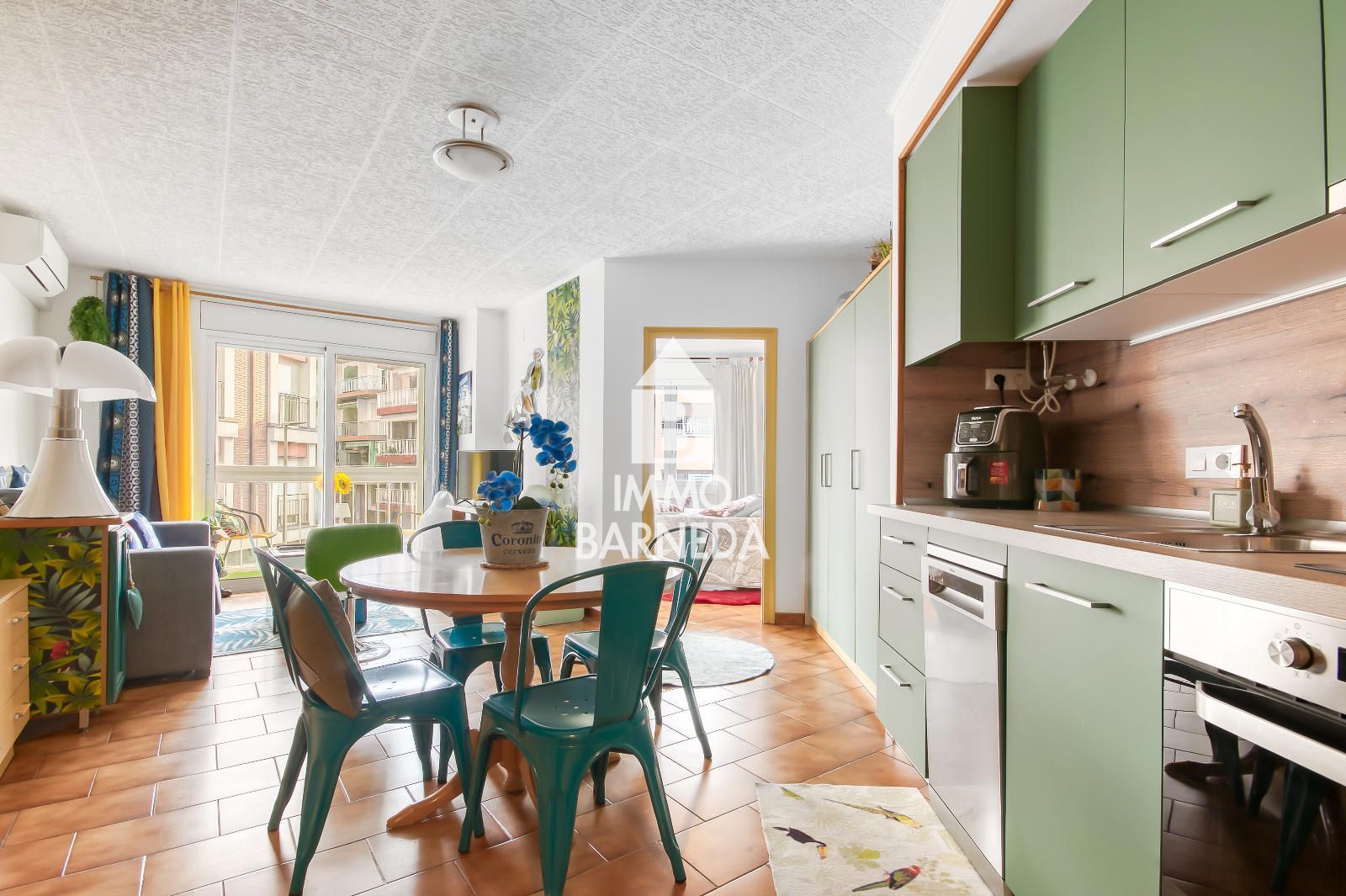 Kitchen of Flat for sale in Roses  with Air Conditioner, Heating and Terrace