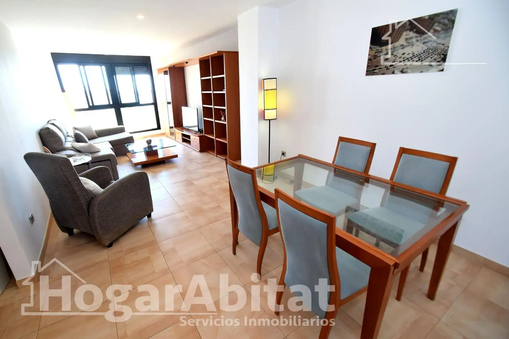 Sala d'estar de Pis en venda en Castellón de la Plana / Castelló de la Plana amb Aire condicionat, Calefacció i Moblat
